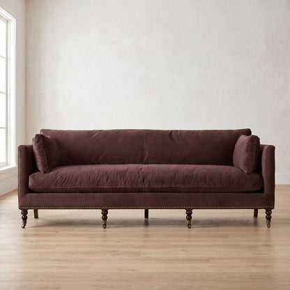 Madeline Sofa in Burgundy Linen