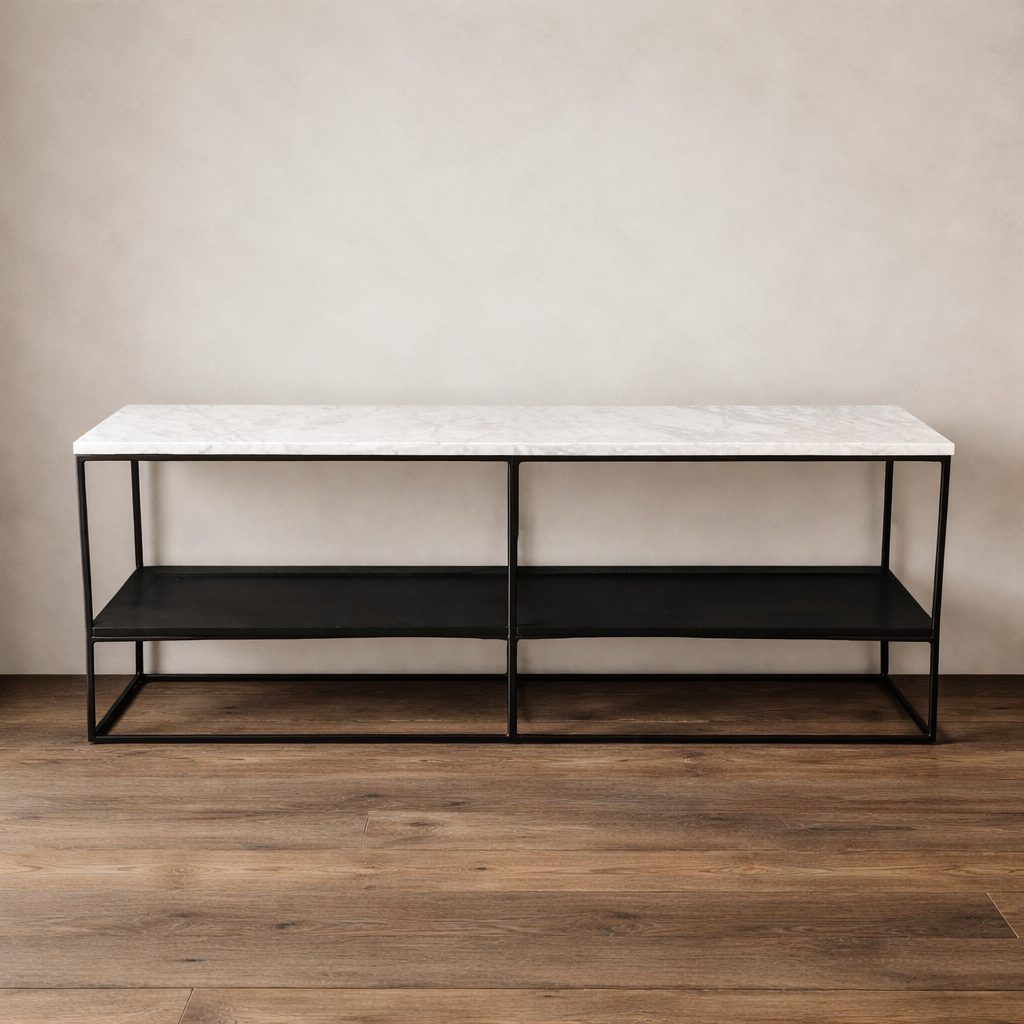 Marble & Metal Console Table