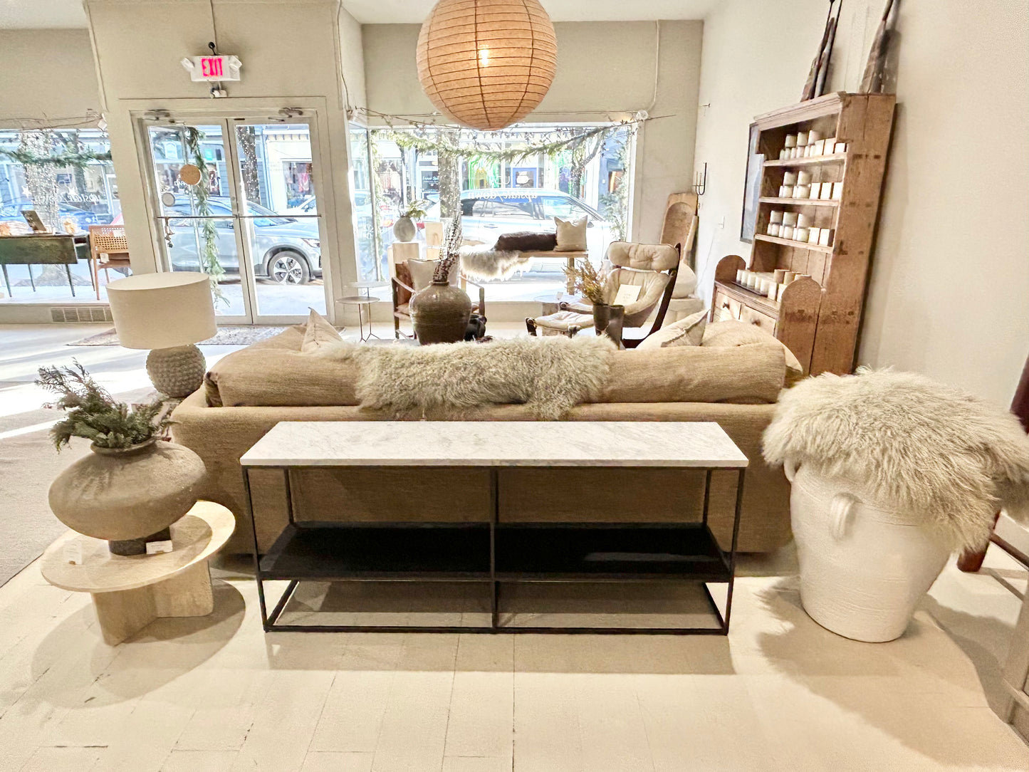 Marble & Metal Console Table
