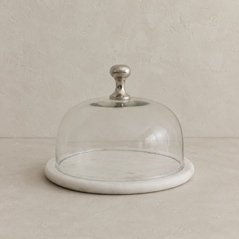 Marble Base Glass Cloche
