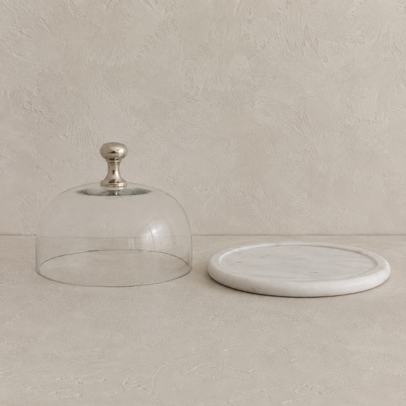 Marble Base Glass Cloche