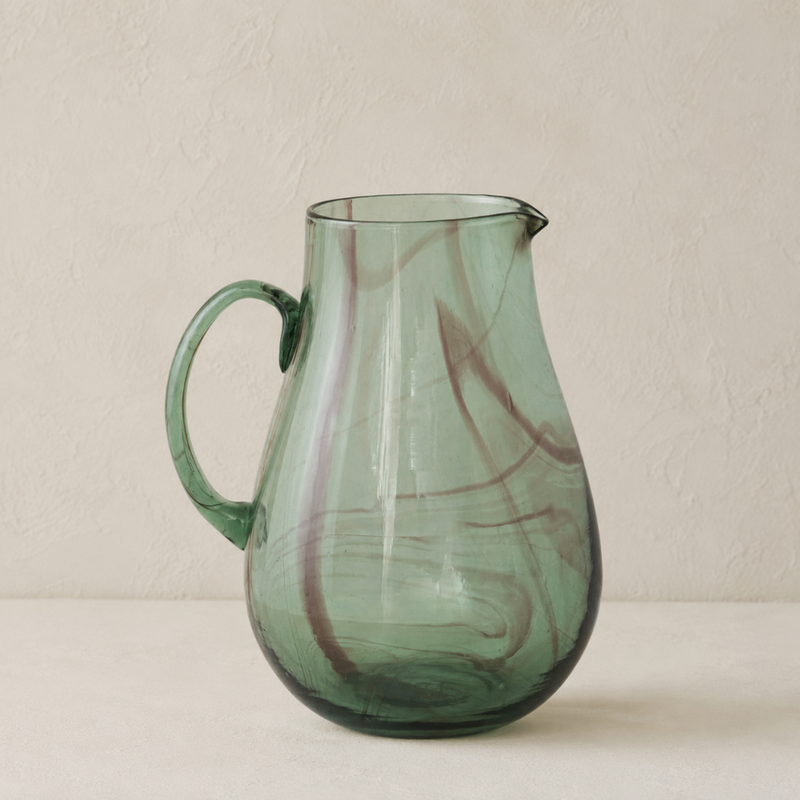 Marbled Glass Pitcher