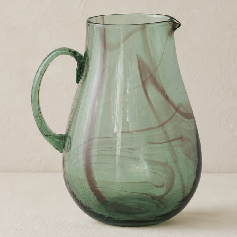 Marbled Glass Pitcher