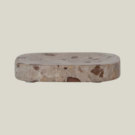 Taupe Marble Soap Dish