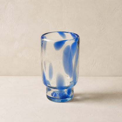 Meso Blue Dappled Tall Glass