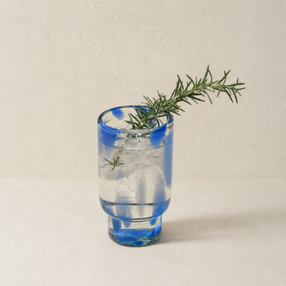 Meso Blue Dappled Tall Glass