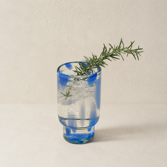 Meso Blue Dappled Tall Glass