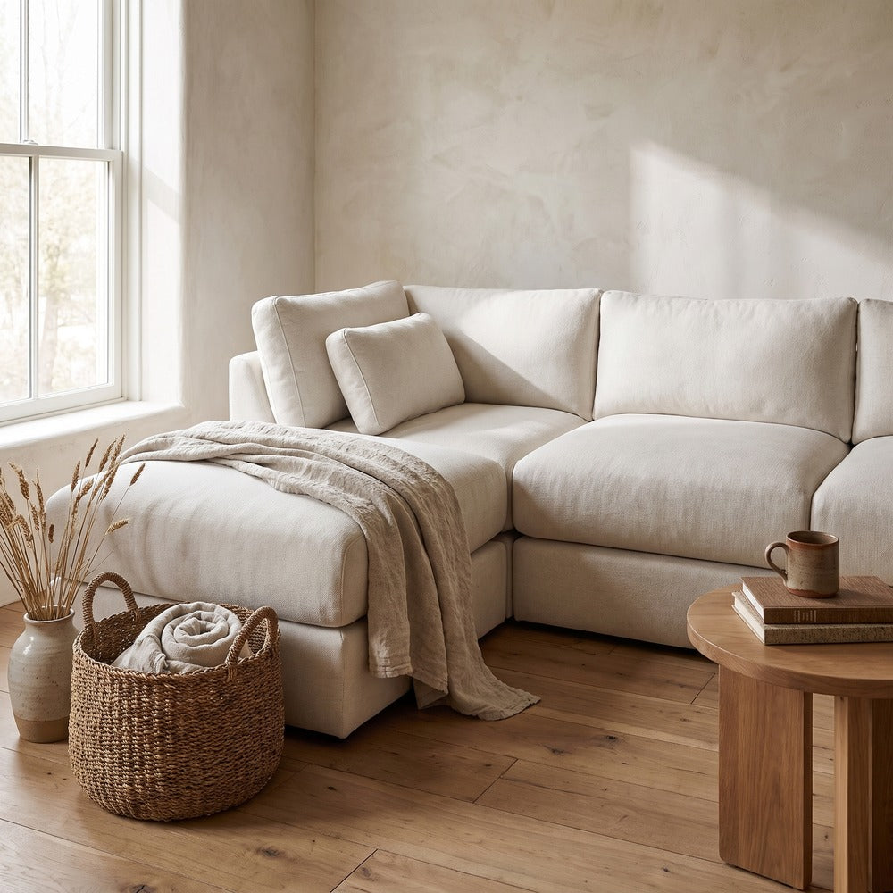 Messi Modular Sectional, styled at home