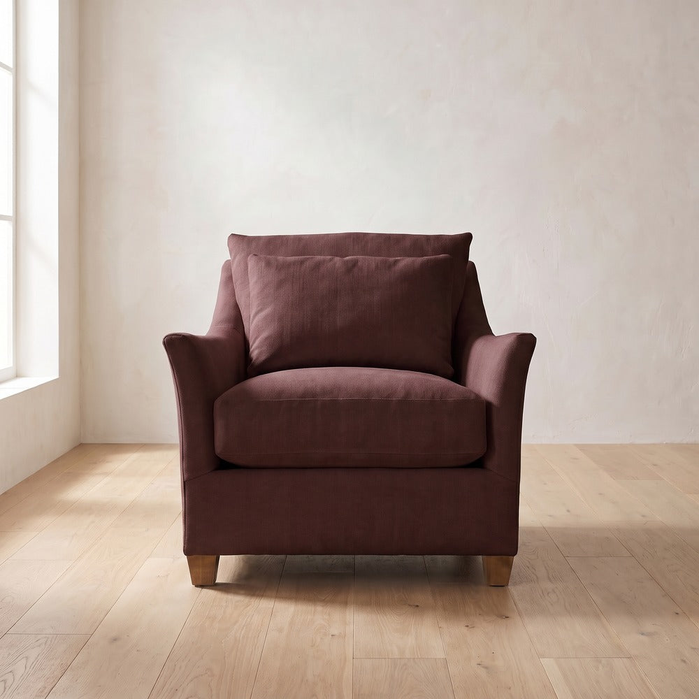 Moreau Chair in Burgundy Linen