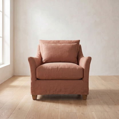 Moreau Chair in Terracotta Linen