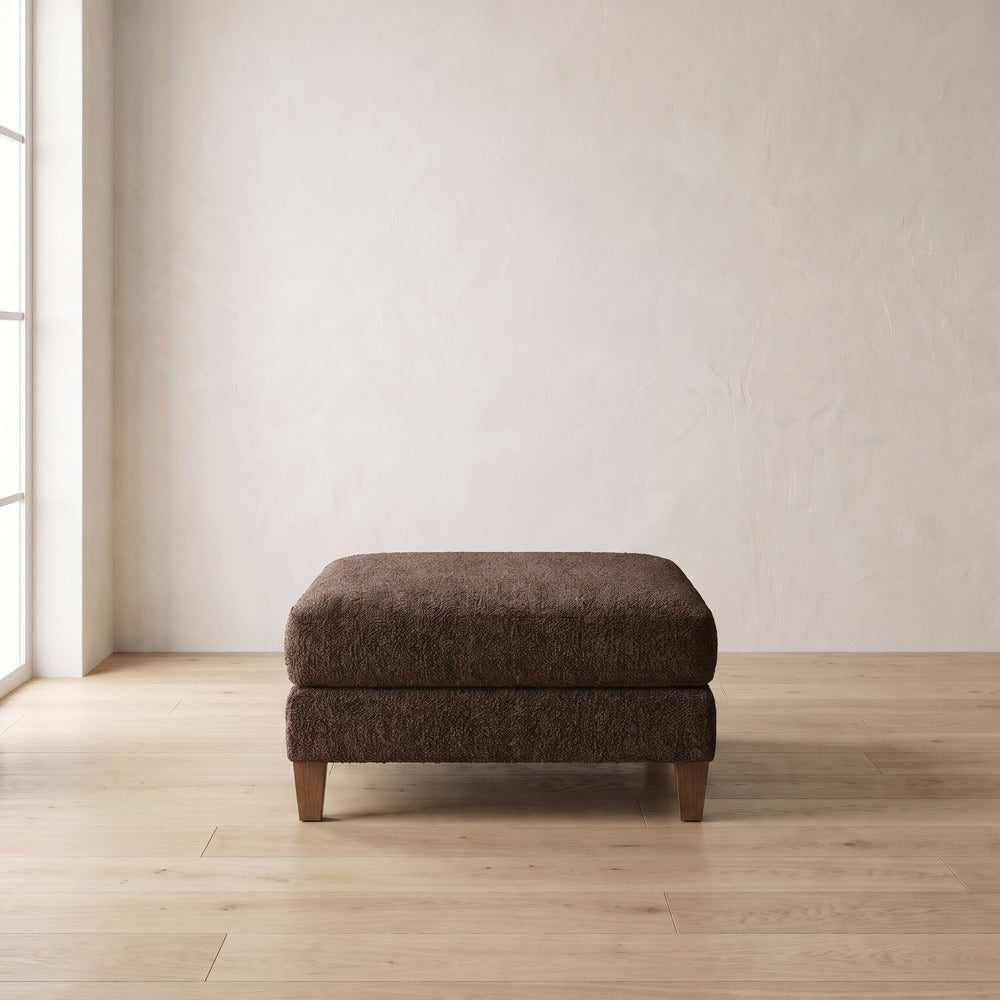 Moreau Ottoman in Bark Chenille