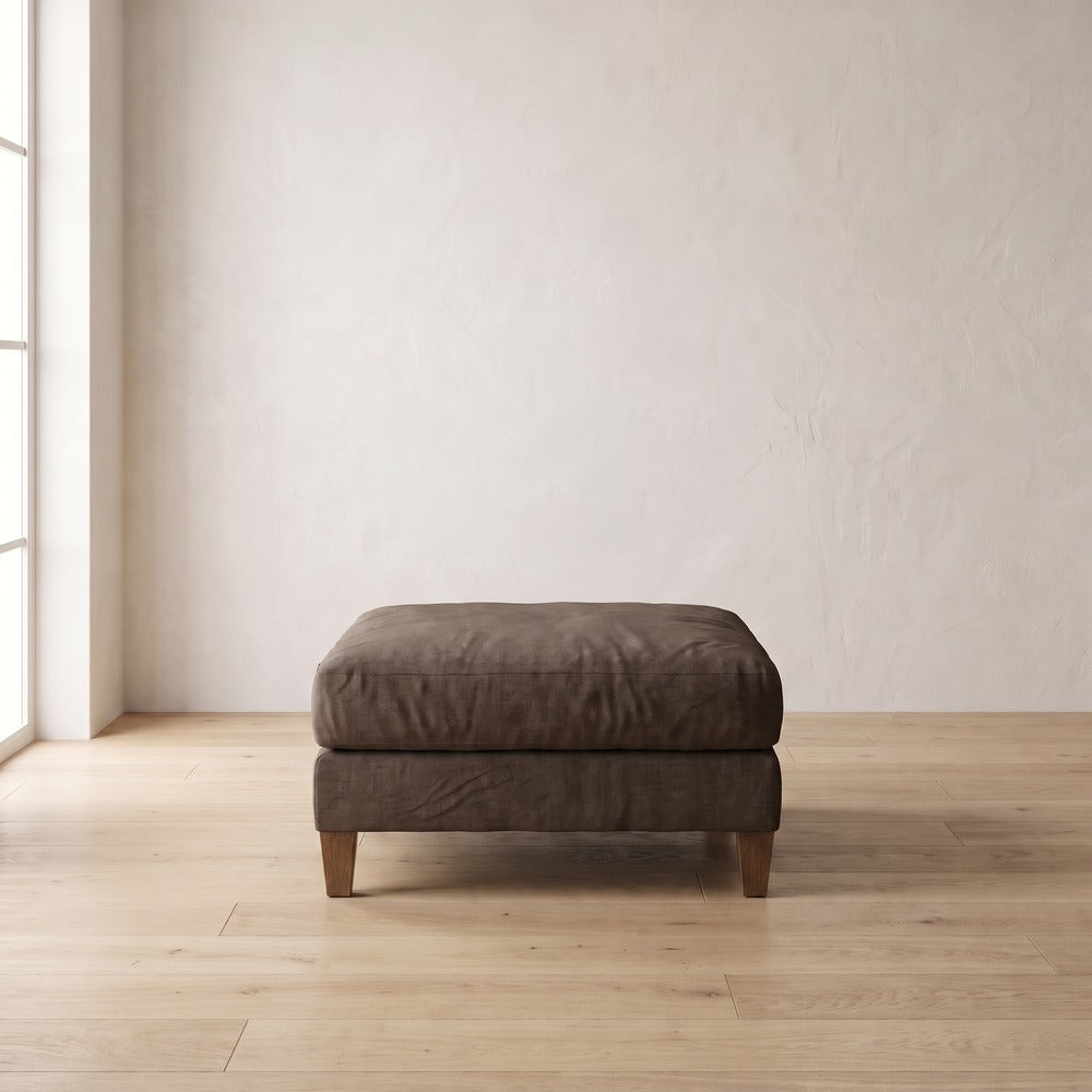 Moreau Ottoman in Bark Linen