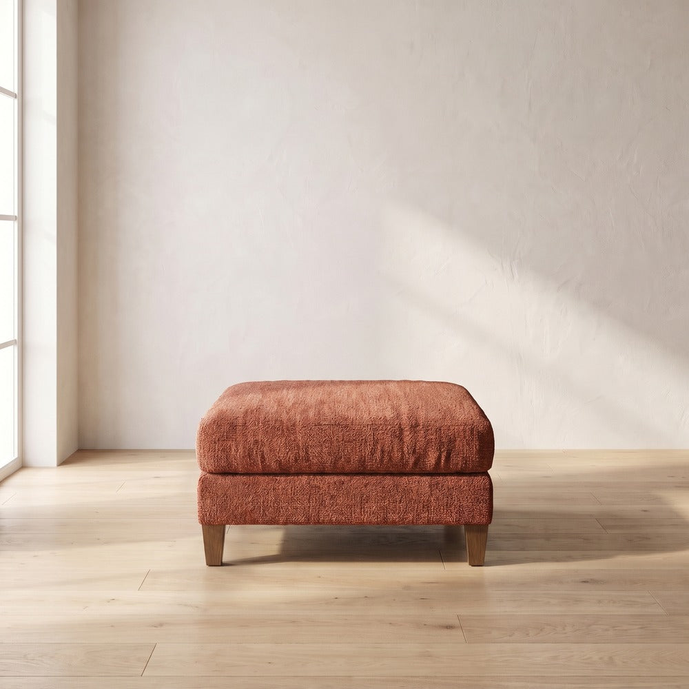 Moreau Ottoman in Brick Chenille