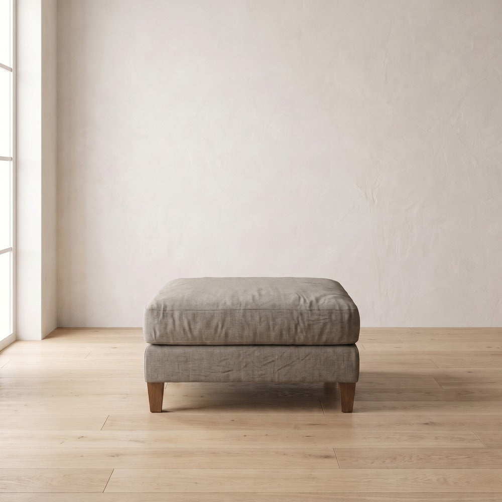 Moreau Ottoman in Putty Linen