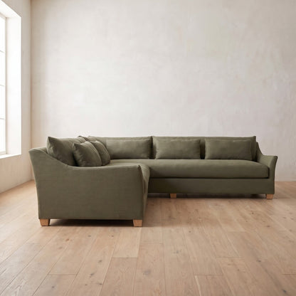 Moreau Sectional (L corner shown), styled at home