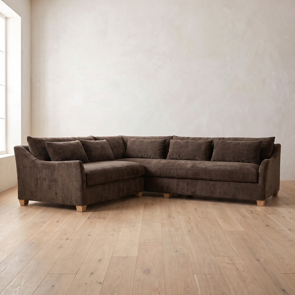 Moreau Sectional (L corner shown) in Bark Chenille