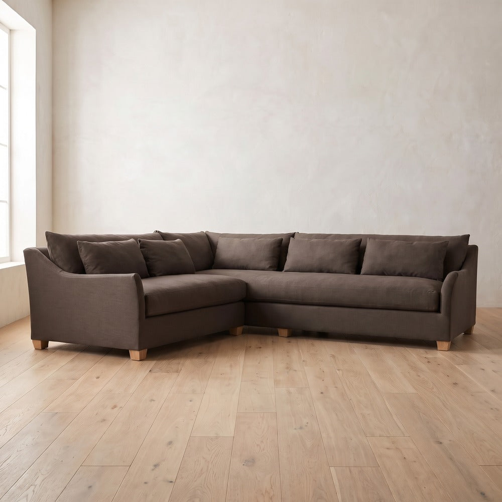 Moreau Sectional (L corner shown) in Bark Linen
