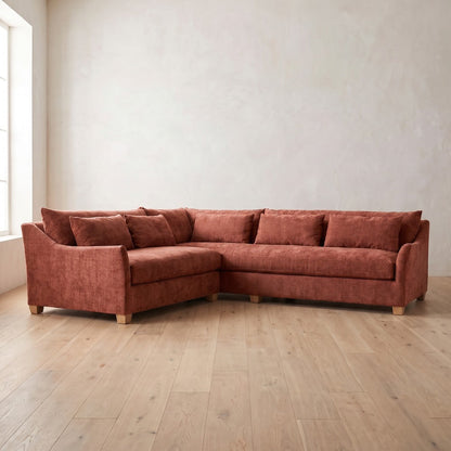 Moreau Sectional (L corner shown) in Brick Chenille