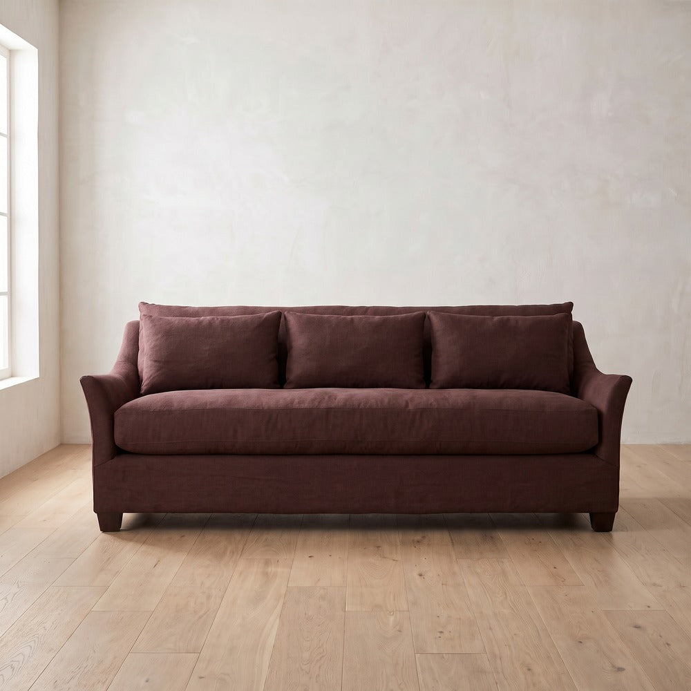 Moreau Sleeper Sofa in Burgundy Linen