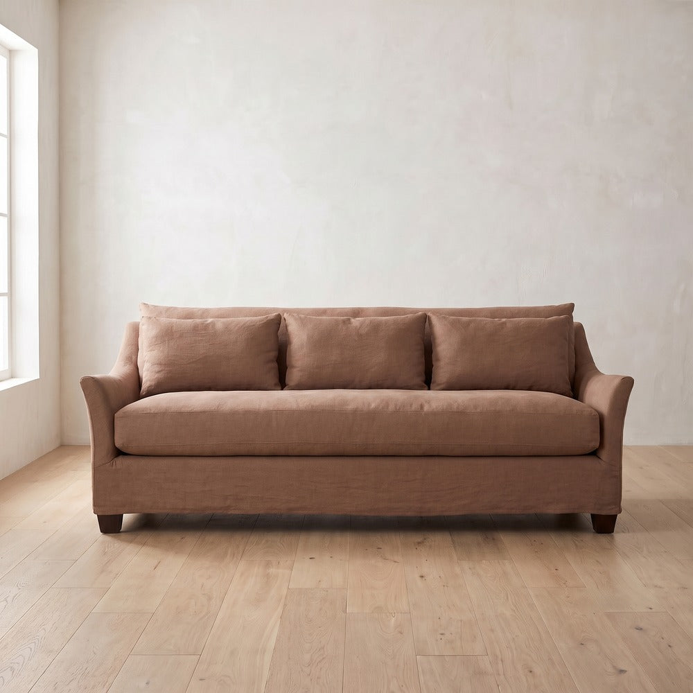 Moreau Sleeper Sofa in Terracotta Linen