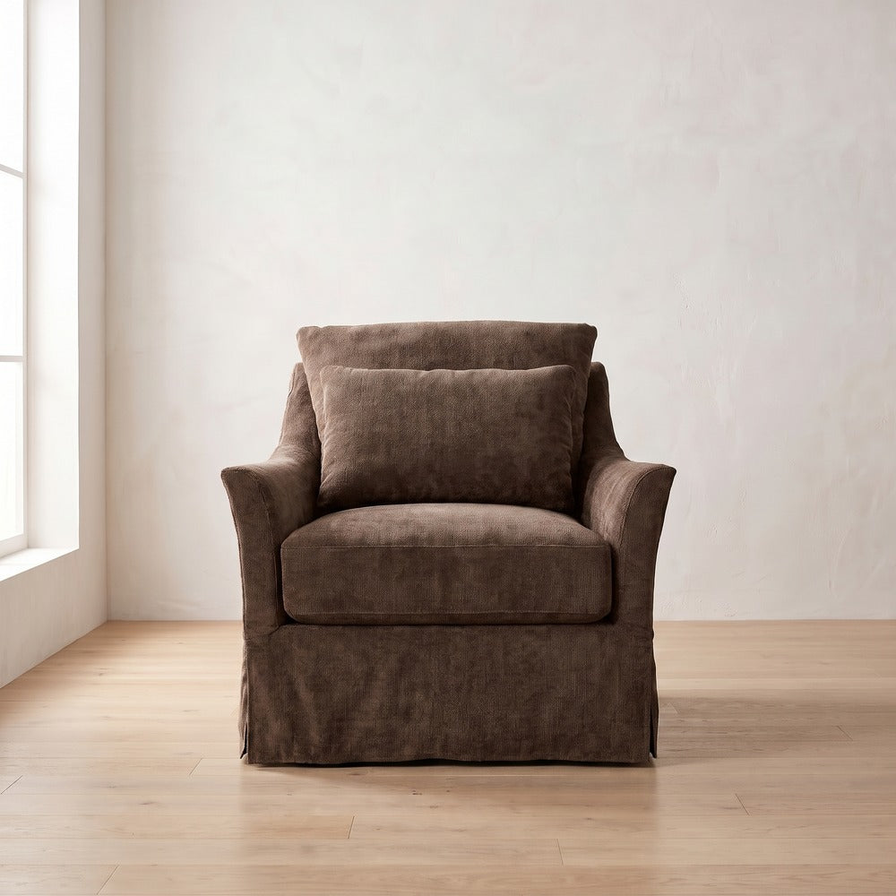 Moreau Slipcover Chair in Bark Chenille
