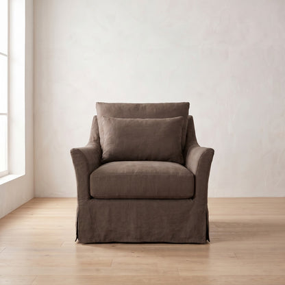 Moreau Slipcover Chair in Bark Linen