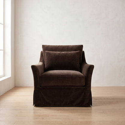 Moreau Slipcover Chair in Bark Velvet