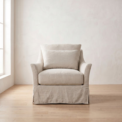 Moreau Slipcover Chair in Natural Linen