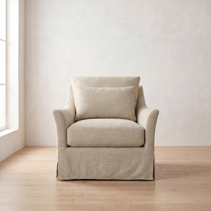 Moreau Slipcover Chair in Natural Performance Linen