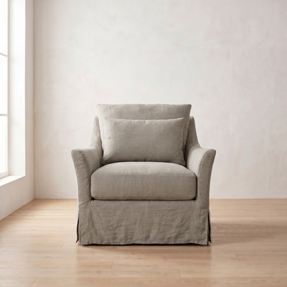 Moreau Slipcover Chair in Putty Linen