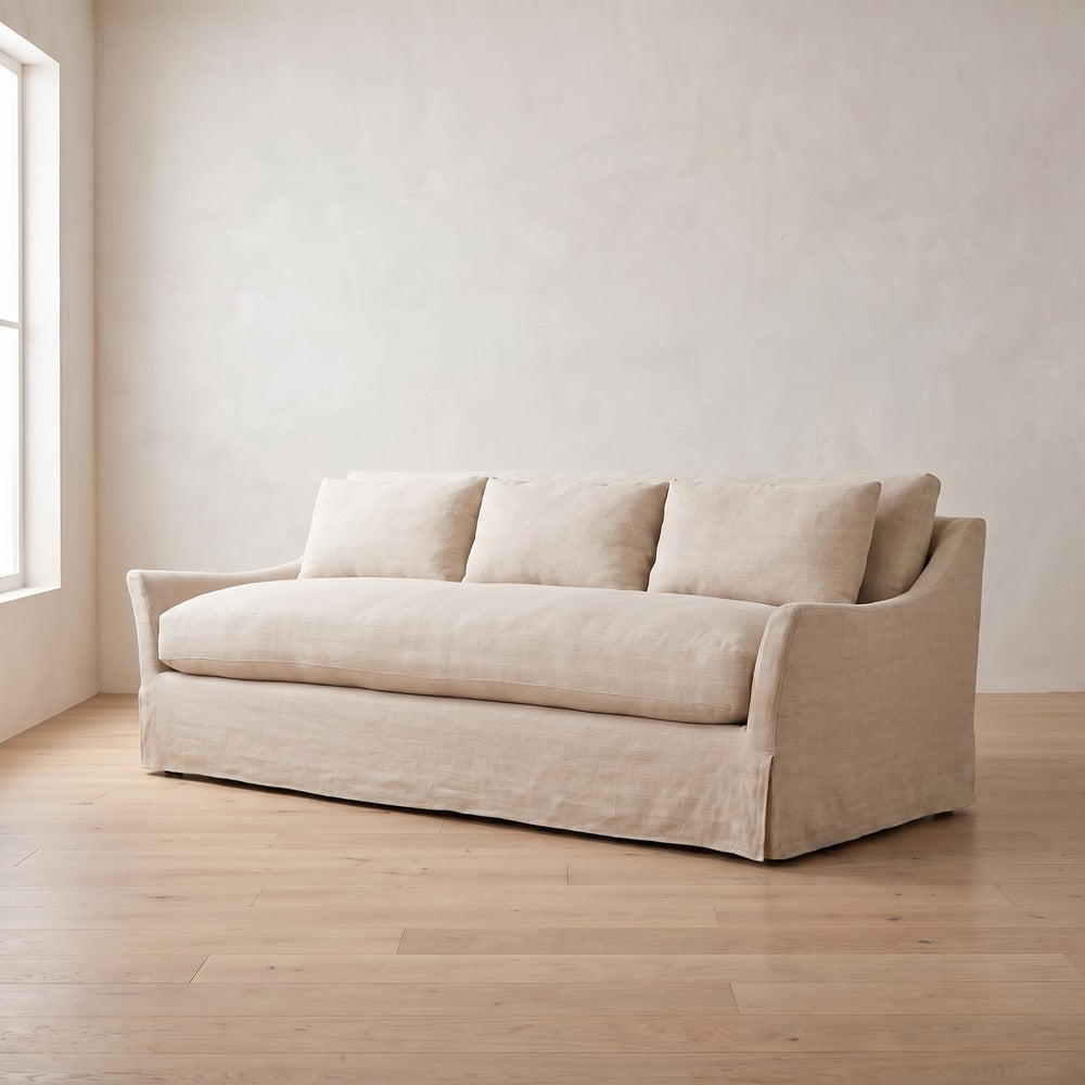 Moreau Slipcover Sleeper Sofa, styled at home