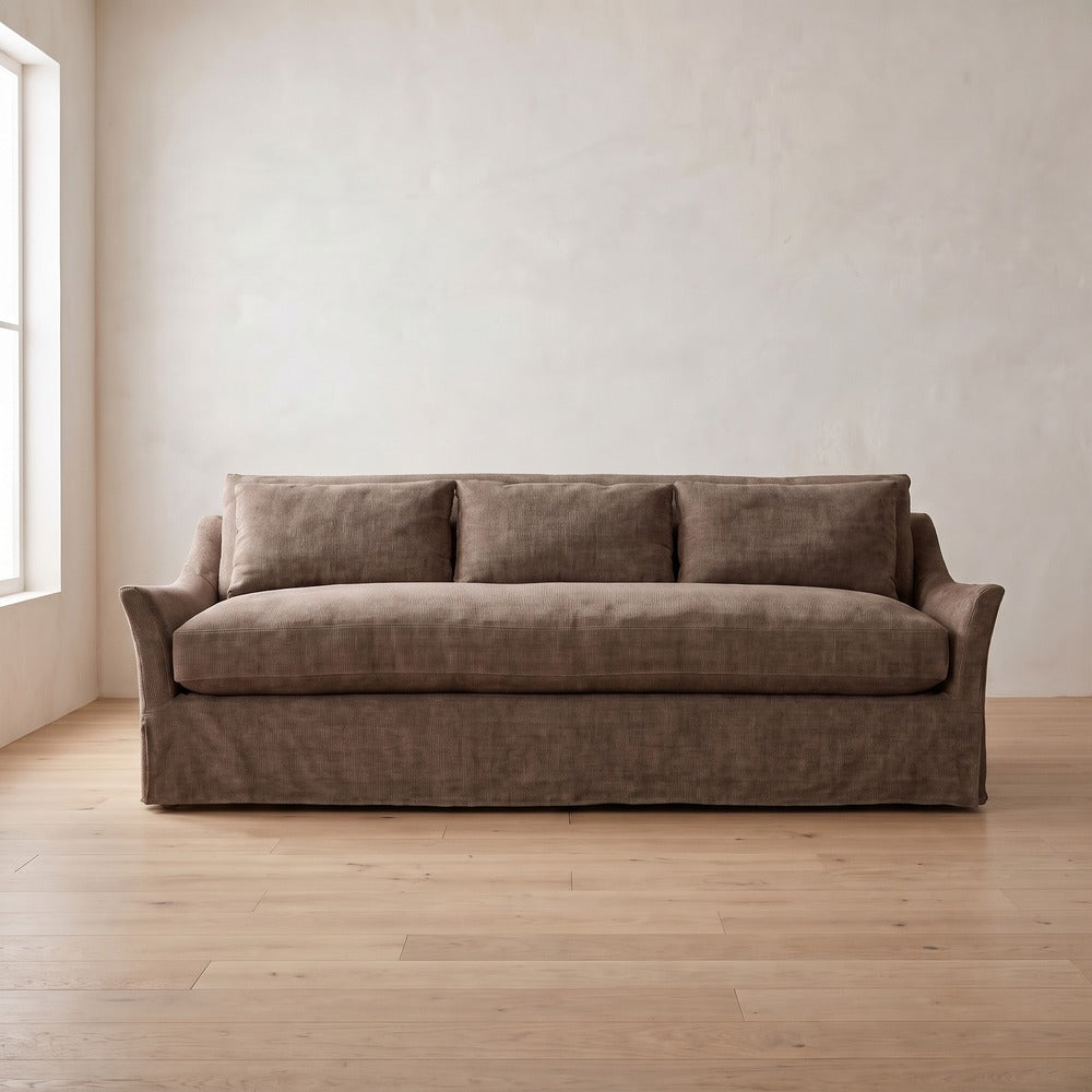 Moreau Slipcover Sleeper Sofa in Bark Chenille
