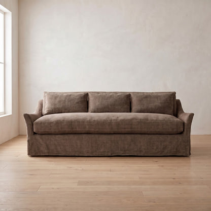 Moreau Slipcover Sleeper Sofa in Bark Chenille