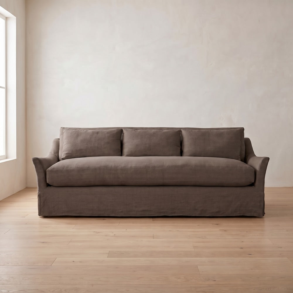 Moreau Slipcover Sleeper Sofa in Bark Linen