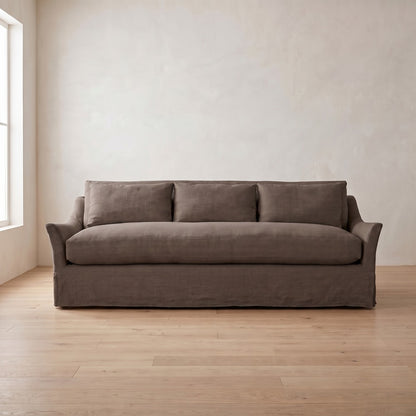 Moreau Slipcover Sleeper Sofa in Bark Linen