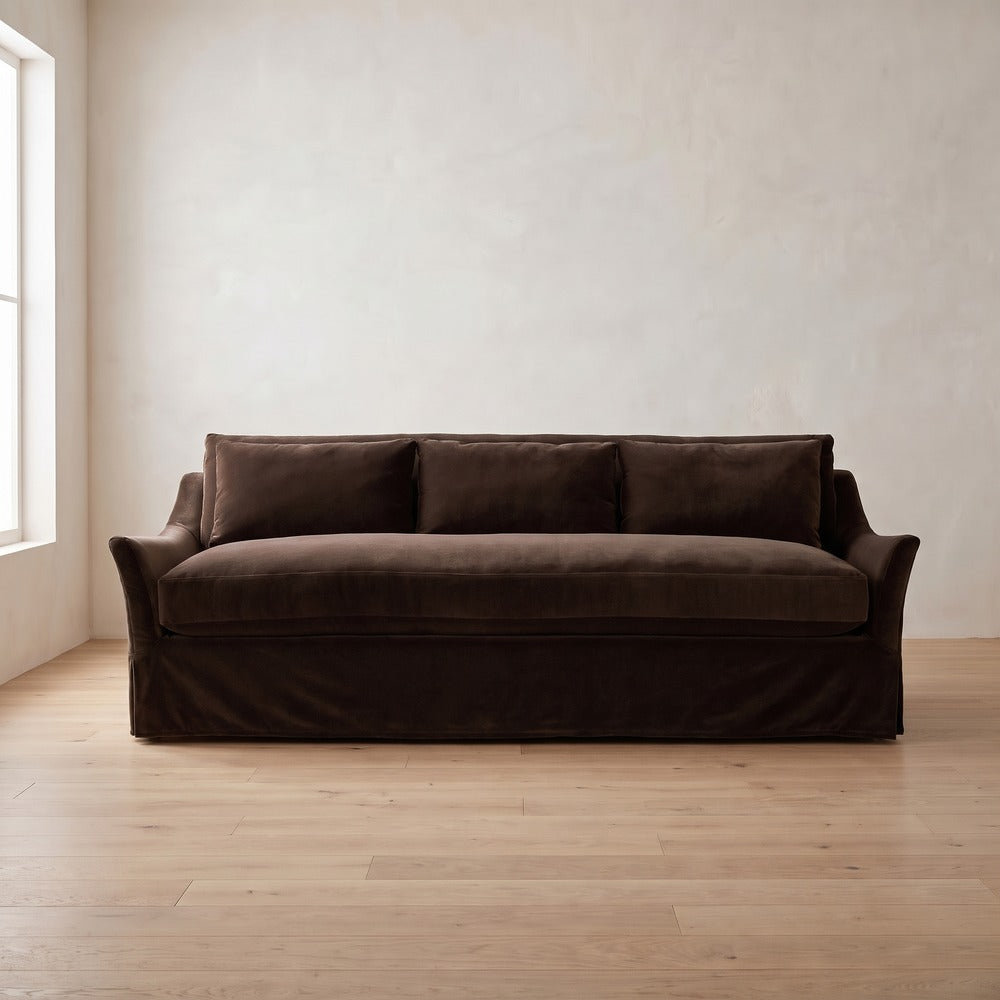 Moreau Slipcover Sleeper Sofa in Bark Velvet