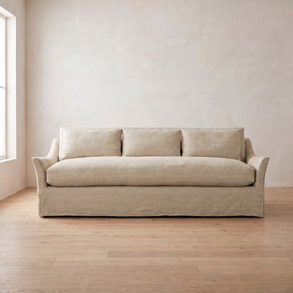 Moreau Slipcover Sleeper Sofa in Natural Performance Linen