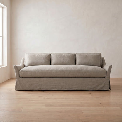 Moreau Slipcover Sleeper Sofa in Putty Linen