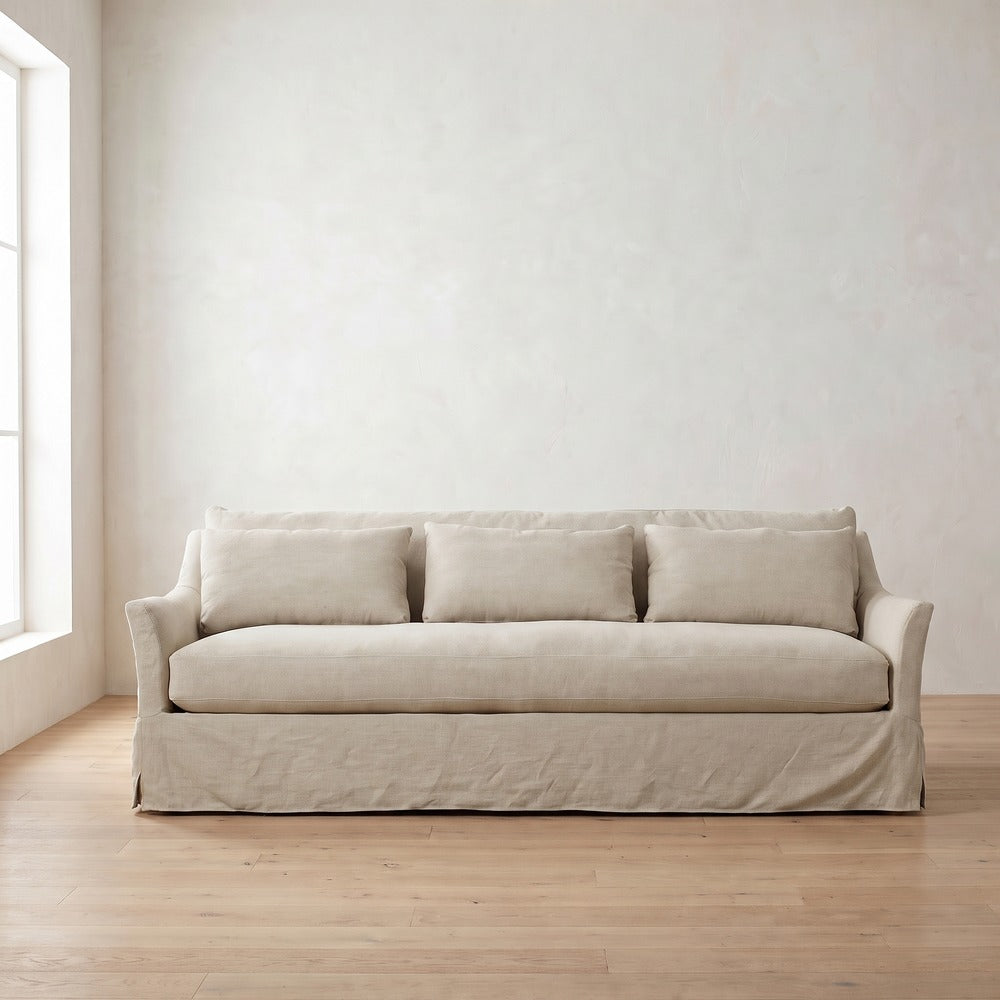 Moreau Slipcover Sofa in Natural Performance Linen