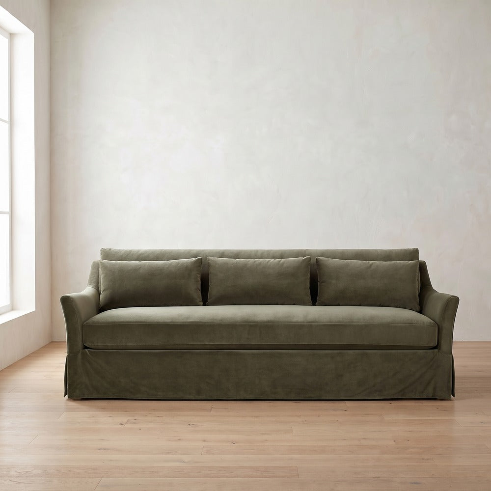 Moreau Slipcover Sofa in Sage Velvet