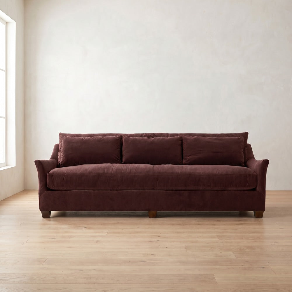 Moreau Sofa in Burgundy Linen