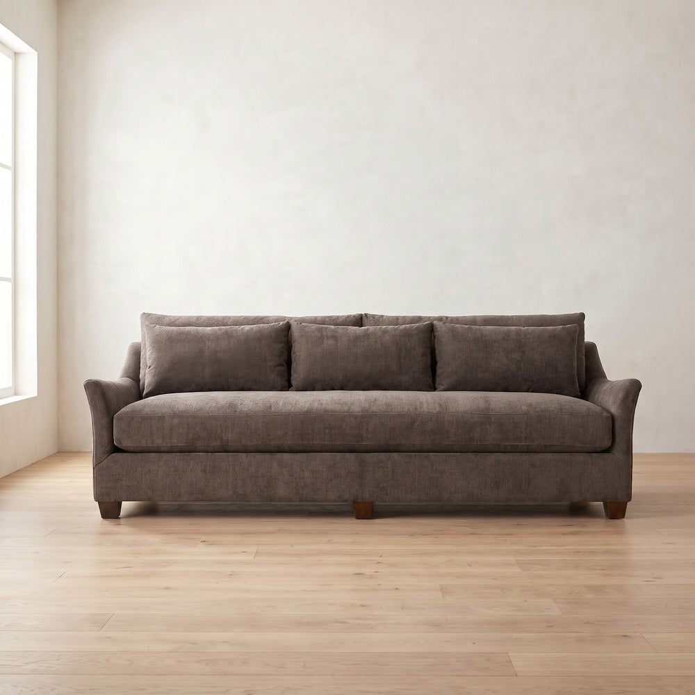 Moreau Sofa in Charcoal Brown Performance Chenille