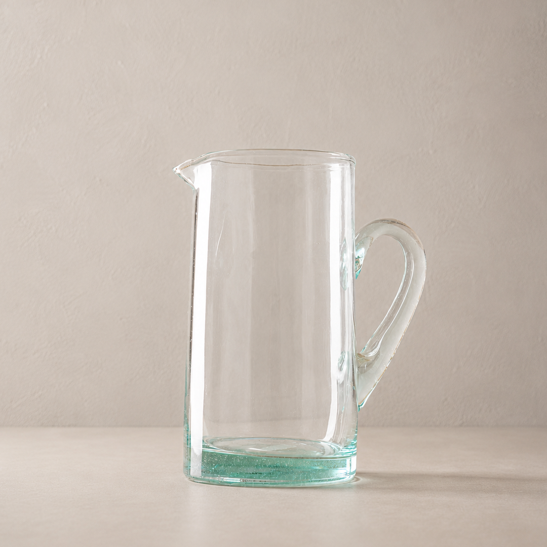 Moroccan Clear Glass Pitcher