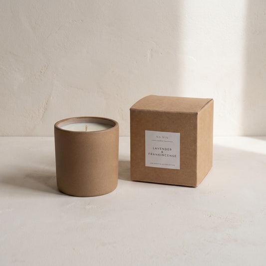 Na Nin Terracotta Ceramic Candle, Lavender / Frankincense