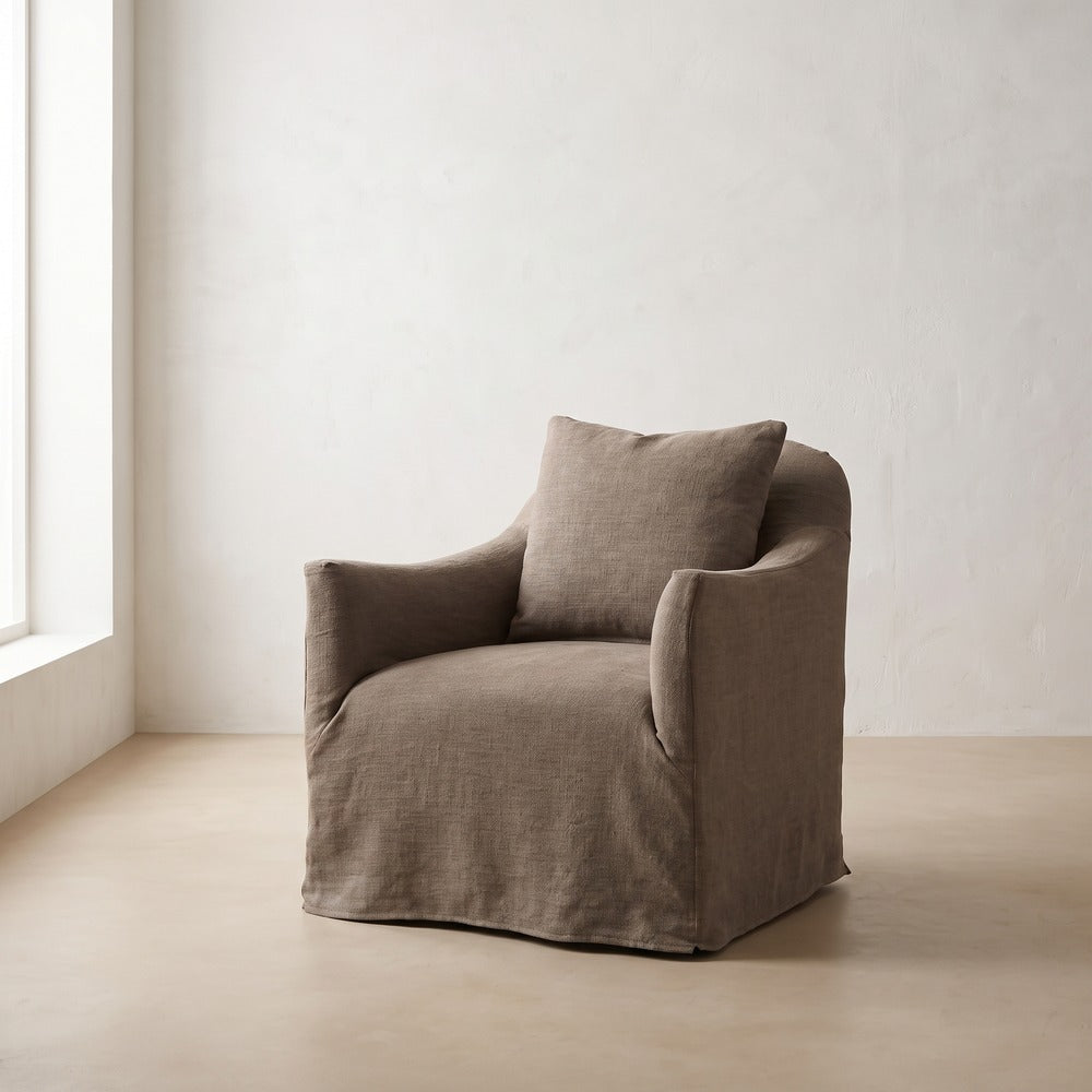 Noel Swivel Chair in Bark