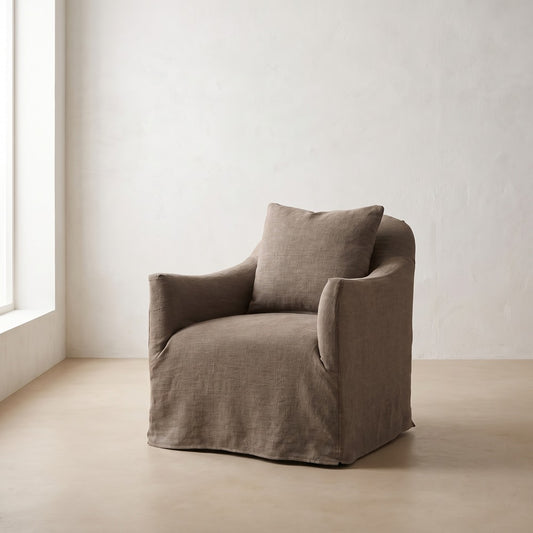 Noel Swivel Chair in Bark