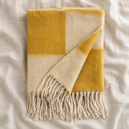 Ochre Checkerboard Throw