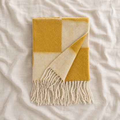 Ochre Checkerboard Throw