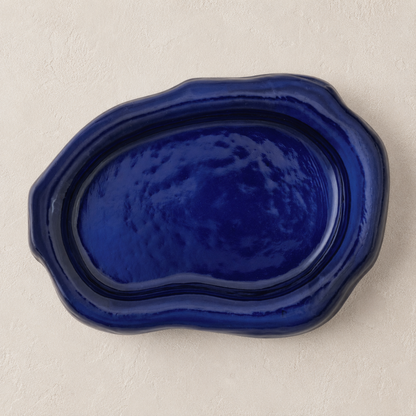 Organic Pressed Glass Dish