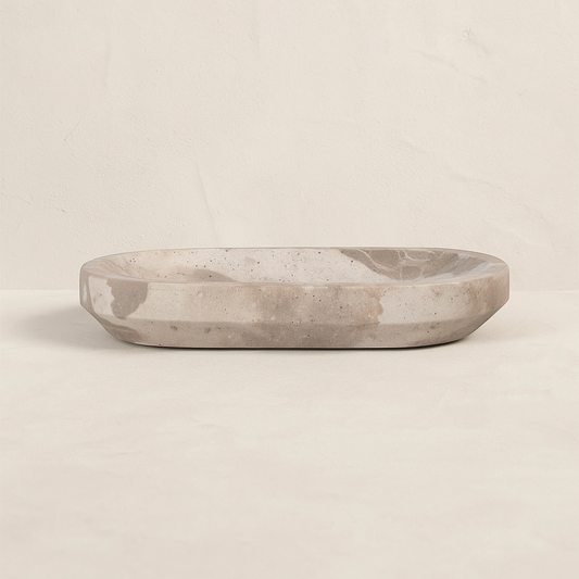 Oval Taupe Marble Dish